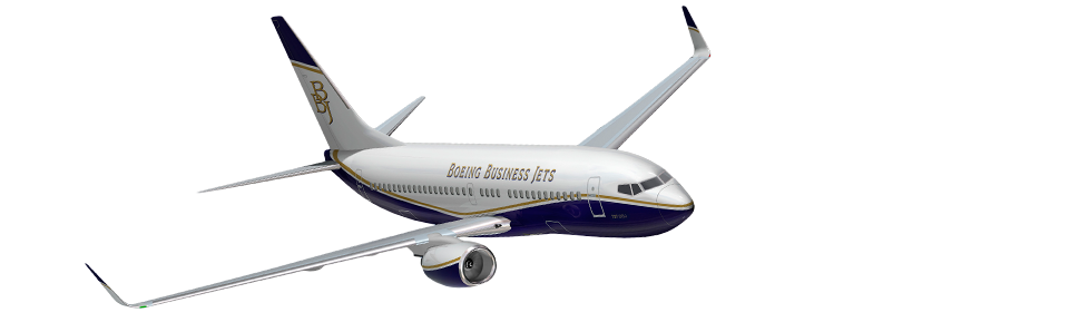 Boeing Business Jet in flight