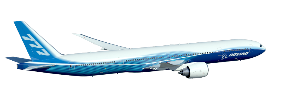 Render of 777 in flight